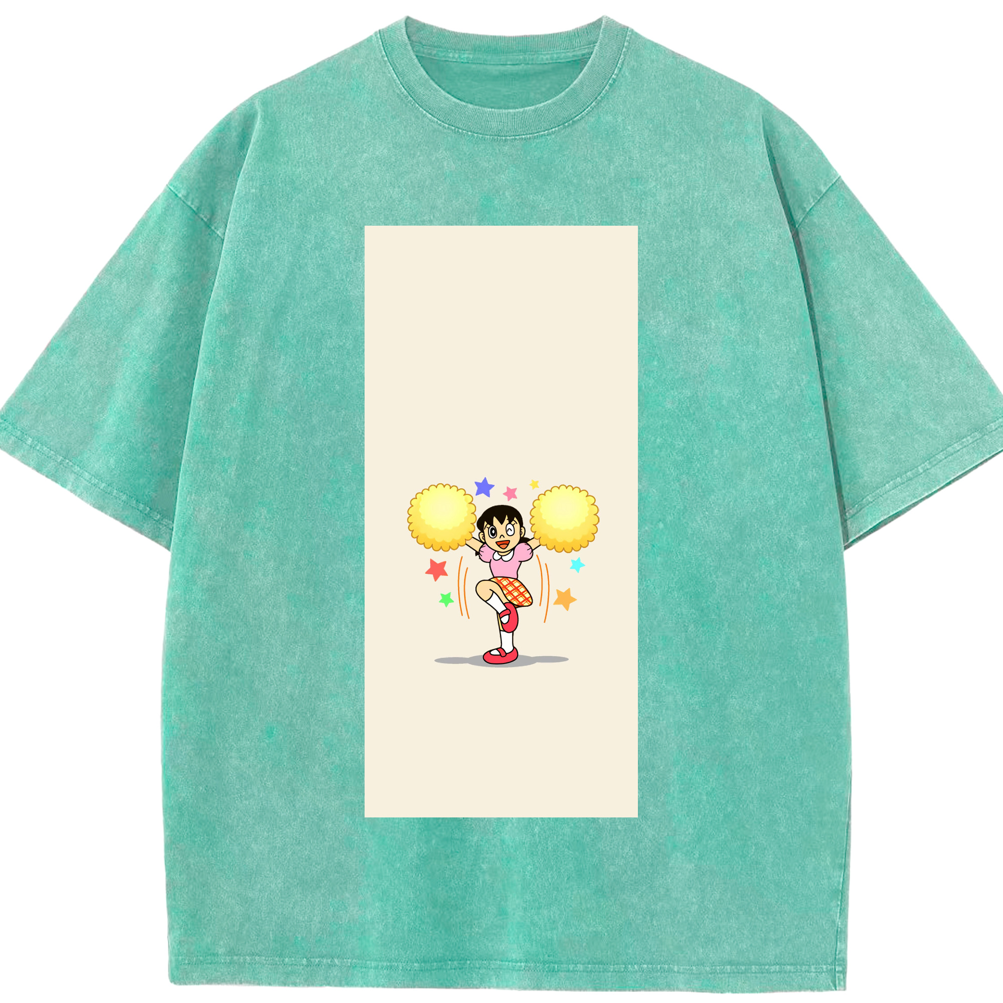 （画像用） ドラえもん みなもと しずか Doraemon Shizuka Minamoto 綿100% ヴィンテージ風 半袖Tシャツ（フロントプリント）